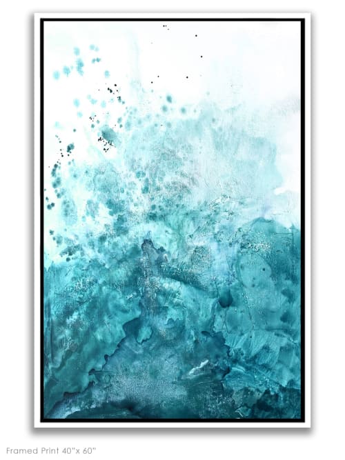 Water & Salt Aqua | Oil And Acrylic Painting in Paintings by Nicolette Atelier