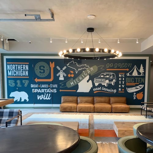 Murals | Murals by Shayne Art | Landmark on Grand River in East Lansing
