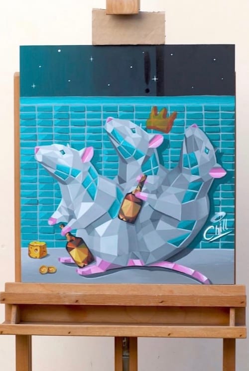 Rat Race | Oil And Acrylic Painting in Paintings by Chill