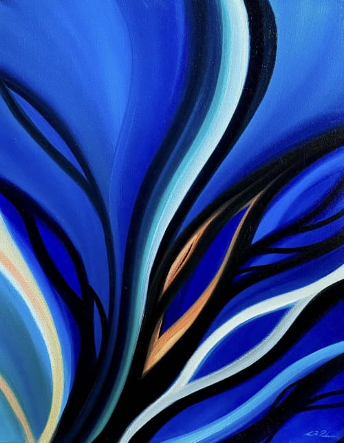 Blue Becoming | Oil And Acrylic Painting in Paintings by Laura Blue Art