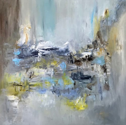 Journey to the Top Oil Contemporary Abstract | Oil And Acrylic Painting in Paintings by Strokes by Red - Red (Linda Harrison)