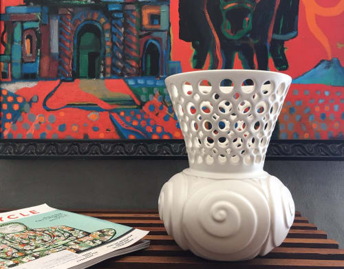 Carved and Pierced Spiral Vase | Sculptures by Lynne Meade
