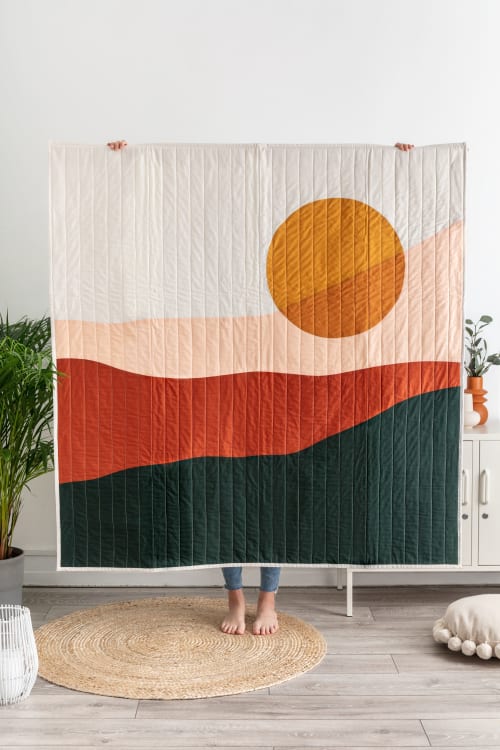 Abstract Landscape Quilt Wall Hanging | Linens & Bedding by Excell Quilt Co.