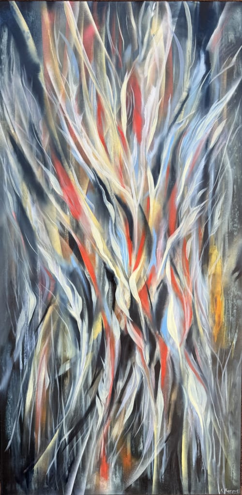 Black Bird of Paradise | Oil And Acrylic Painting in Paintings by Kozyuk Gallery