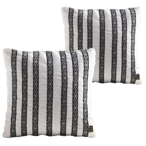 FAJAS Decorative Pillow, Ivory, Set of 2 | Pillows by ANDEAN