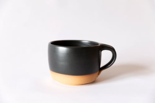 Black Modern Coffee Mug | Drinkware by Tina Fossella Pottery