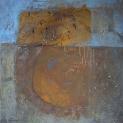 Blue Study #3 | Oil And Acrylic Painting in Paintings by Margaret Kisza