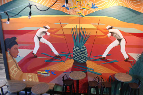Agave Pollination Mythology | Murals by 2hermano | Tacoa Tacos y Tequila in Sacramento