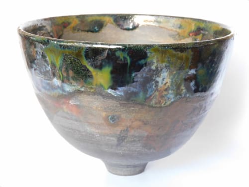 Raku bowl | Sculptures by Black Rose Ceramics | Private Residence, Leicester in Leicester