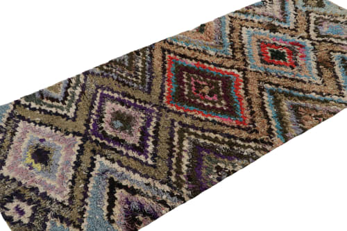 Vintage Azilal Moroccan Runner Rug with Multicolored | Area Rug in Rugs by Rug and Kilim