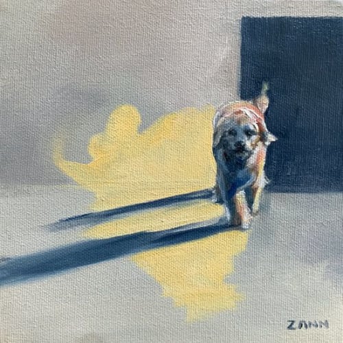 Solo Sally | Oil And Acrylic Painting in Paintings by Paws By Zann Pet Portraits