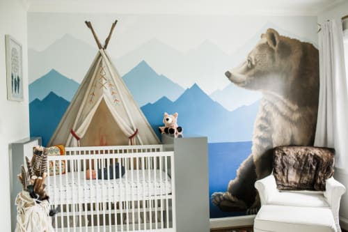 Indian Teepee & Bear Mural | Murals by Nicolette Atelier