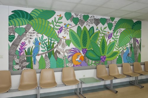 Tropical Dream | Murals by Melinda Šefčić | University Hospital Centre Zagreb in Zagreb