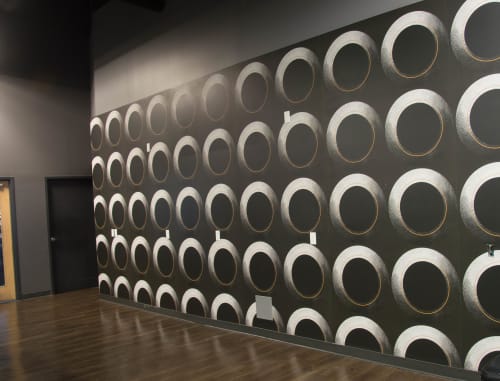 Custom Large Circles Wallpaper | Wallpaper by Candice Kaye Design | Dolphin Bingo in Toronto