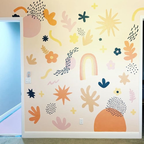 Sunshine and Rainbows Wall Mural | Murals by Art by Elowyn | ParcelHouse Design Inc. in Fresno