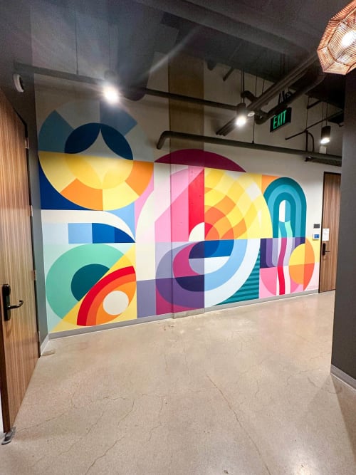 WellBiz Brands Abstract Mural | Murals by Vicarel Studios | Adam Vicarel | WellBiz Brands in Denver