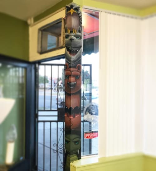 Totem Pole | Murals by 3rdi Art | The Hideout Barber Shop in Los Angeles