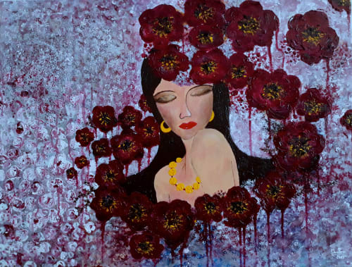 Dreams in purple | Oil And Acrylic Painting in Paintings by Elena Parau