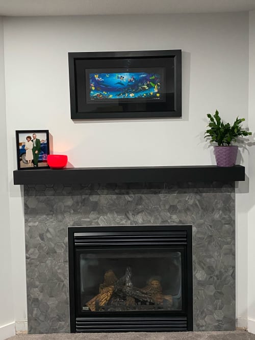 Black Oak Mantle | Fireplaces by Cask Woodworking
