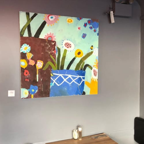 Flower Power | Oil And Acrylic Painting in Paintings by Lucy Schappy | Atlas Cafe in Courtenay