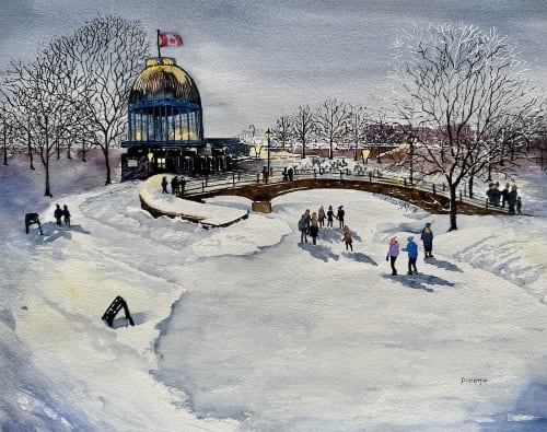 Night Skating | Paintings by Maurice Dionne FINEART