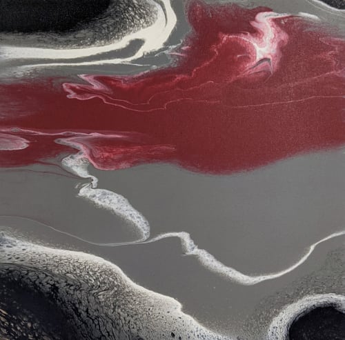 Carmine Contour | Paintings by Carrie Rodak Fine Art