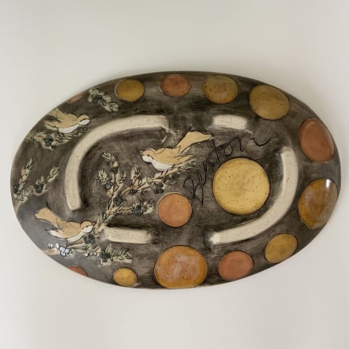 Ceramic platters with Juniper & Bird Designs | Serveware by Marla Benton