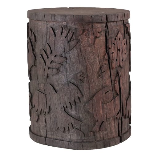 Paradisia Hand Carved Log | End Table in Tables by Pfeifer Studio