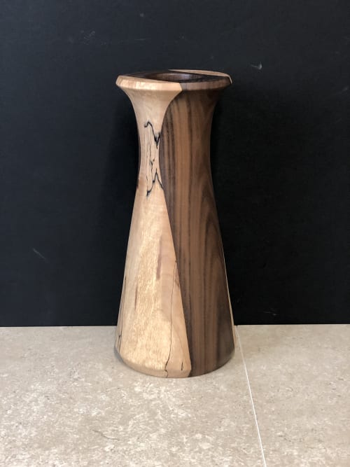 Black walnut and spalted maple vase 1 | Vases & Vessels by Patton Drive Woodworking