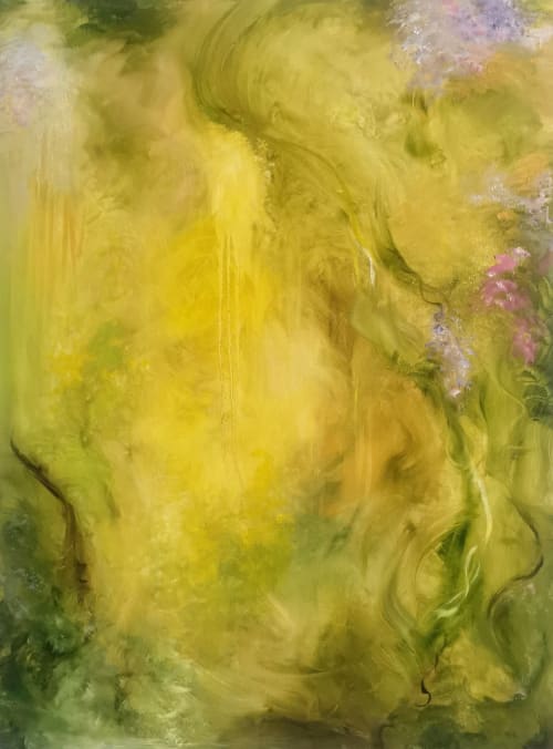The Temple - Abstract expressionist nature painting | Oil And Acrylic Painting in Paintings by Jennifer Baker Fine Art