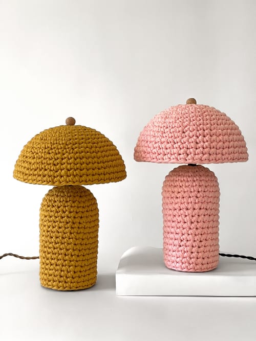 The Knitty Table Lamp in Light Pink | Lamps by Meg Morrison