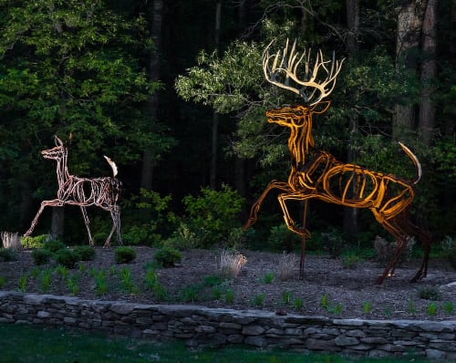 Whitetail Crossing | Public Sculptures by Wendy Klemperer Art Inc | Deer Park Playground in Newport News