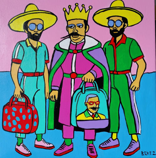 King on Vacation | Oil And Acrylic Painting in Paintings by Berezart
