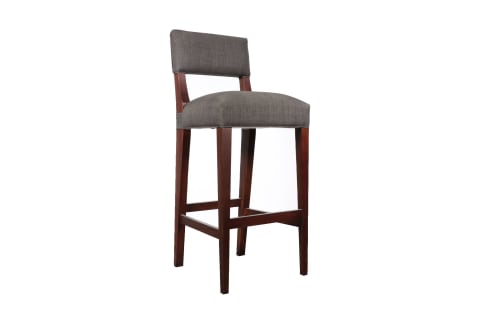 Modern Bar Stool in Argentine Exotic Wood and Fabric from Co | Chairs by Costantini Design