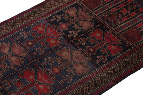 Rug & Kilim's Baluch Afghan rug in Red & Blue Pictorial | Rugs by Rug a