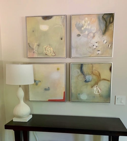 White Buddha | Oil And Acrylic Painting in Paintings by Anne C. Faber