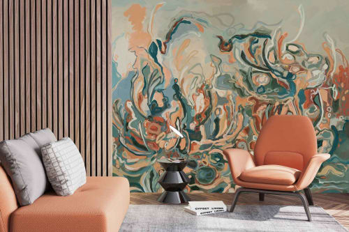 Pincushion Protea | Wallpaper by Cara Saven Wall Design