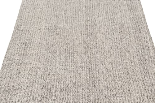 Vintage Geometric Solid Beige Gray Wool Kilim Rug | Area Rug in Rugs by Rug and Kilim