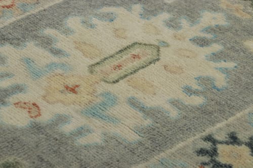 Rug & Kilim's Oushak Rug in Blue-Gray with Medallion | Rugs by Rug and Kilim