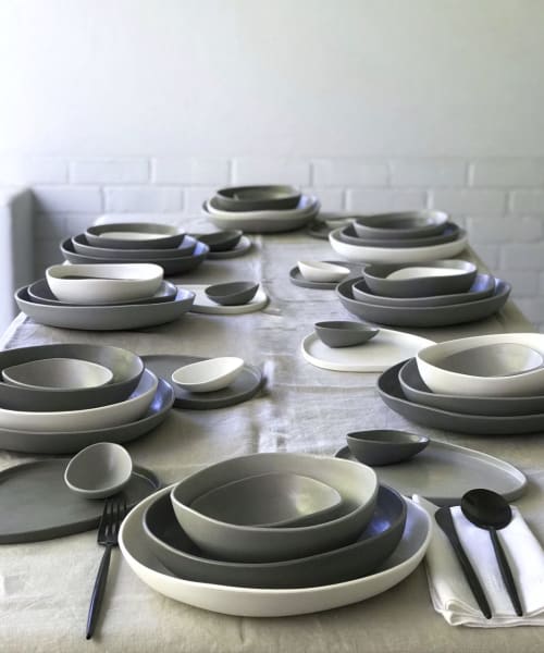 ADA 'Pebble Series' dining set commission | Ceramic Plates by Beste Ogan Design