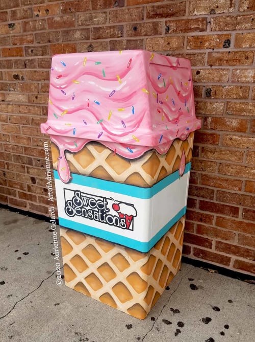 Ice Cream Cone Trash Can Murals by Art of Adrienne seen at Sweet ...