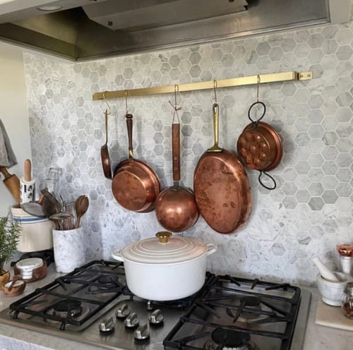 Brass Pot Rack / Brass Pot Rail / Handcrafted in the USA | Hardware by Fuller Hardware and Design