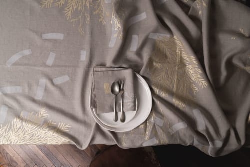 MILA b Linen Tablecloth + Napkins | Tableware by Vilenica Studio