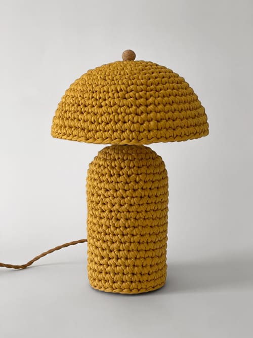 The Knitty Table Lamp in Mustard | Lamps by Meg Morrison