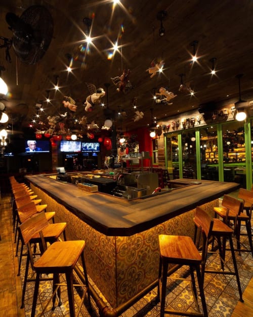 WoodForm Concrete Countertop | Tables by JM Lifestyles | Rocco's Tacos & Tequila Bar in Fort Lauderdale