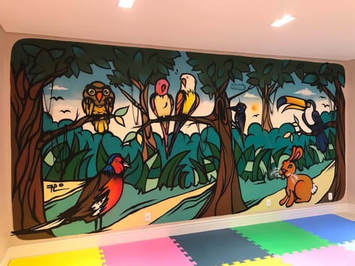 Indoor Mural | Murals by Fábio Panone | Antonella Condomínio Club in Nossa Senhora da Saúde