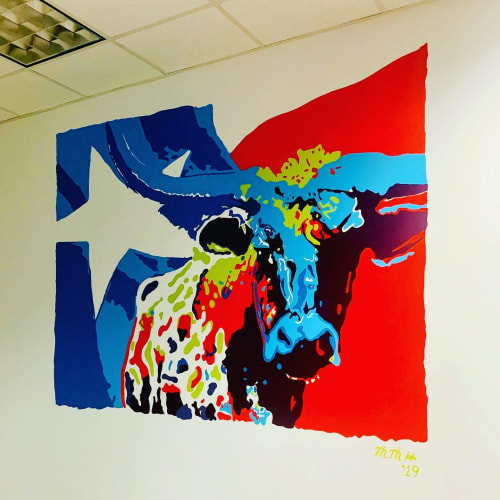 Abstract Longhorn | Murals by Micheline Halloul | Capgemini in Austin