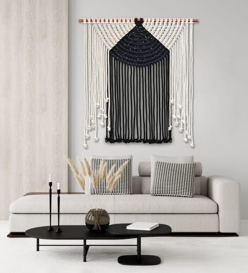 Eclipse - Minimalist Fiber Art Wall Decor | Macrame Wall Hanging in Wall Hangings by Zora Studio