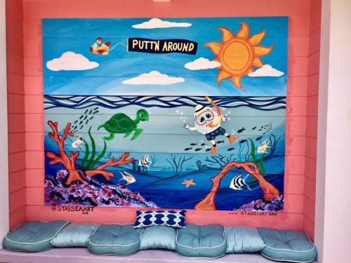 Putt’n Around Mural | Murals by StaySeaArt | Putt'n Around in Delray Beach