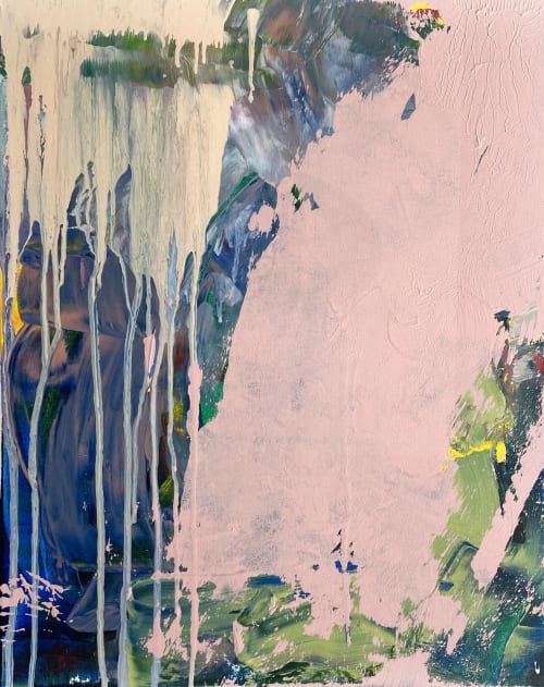 "River of Petals" Original Painting | Oil And Acrylic Painting in Paintings by Jessalin Beutler